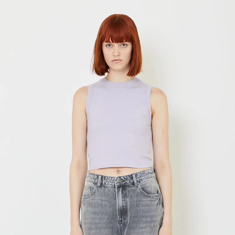 Women Knit Tank Top - Purple - SW2407081C sage tank top