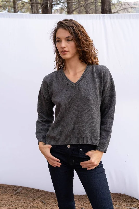 Jolene v Neck Sweater Zippered Front Buttoned Front Snap Front