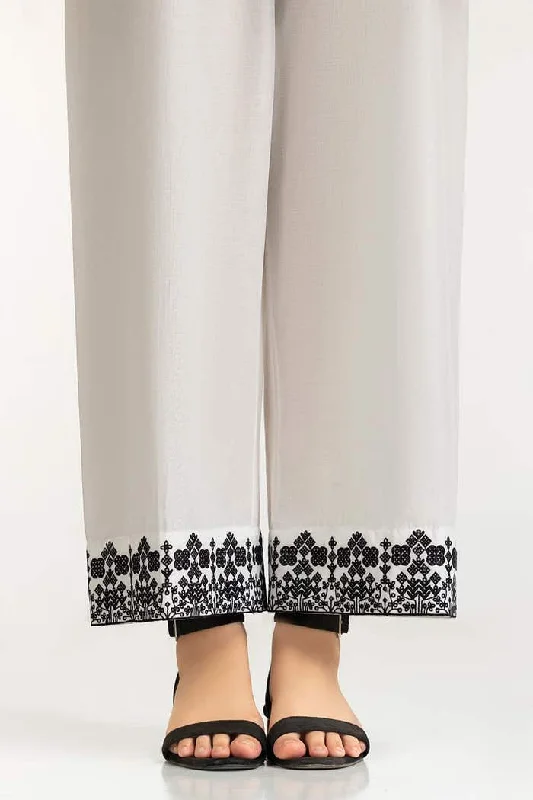Gul Ahmed Stitched White Lawn Embroidered Trouser IUSTTR-42005 Trousers cozy comfortable