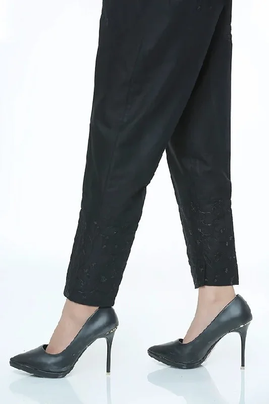 LSM Embroidered Stitched Trousers LSM-38-Black Trousers Solid Black