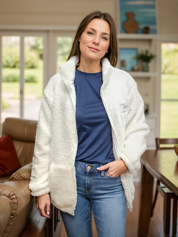 Hazel Blues® |  Turtleneck Zip Up Long Sleeve Sherpa Jacket Wool Jacket Cashmere Jacket Tweed Jacket