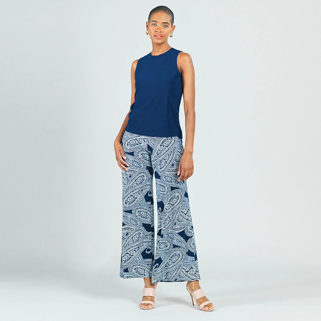 Navy Modern Jewel Neck Tank long tank top