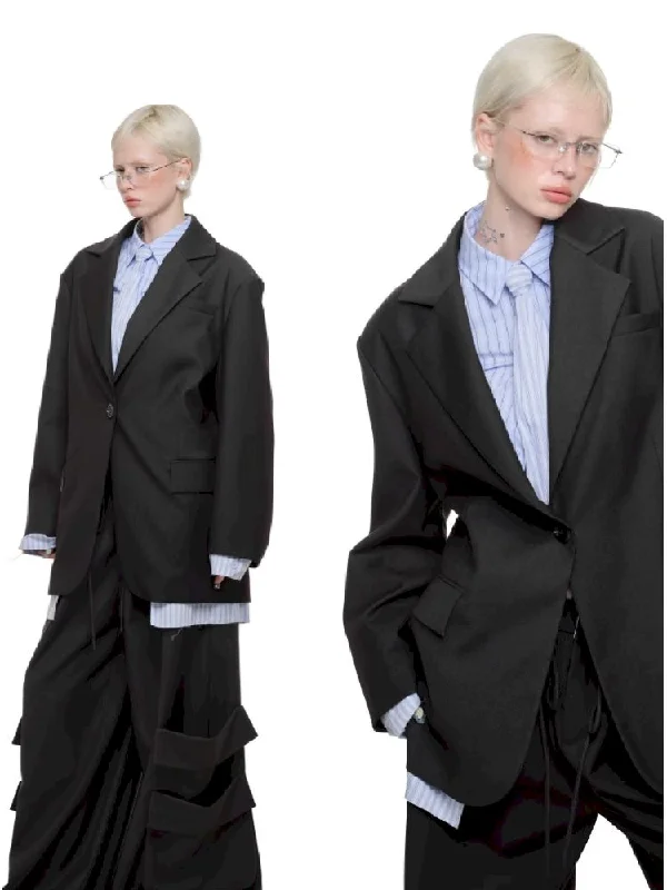 Loose Silhouette Gray Blazer【s0000011621】 Milan Custom Blazer