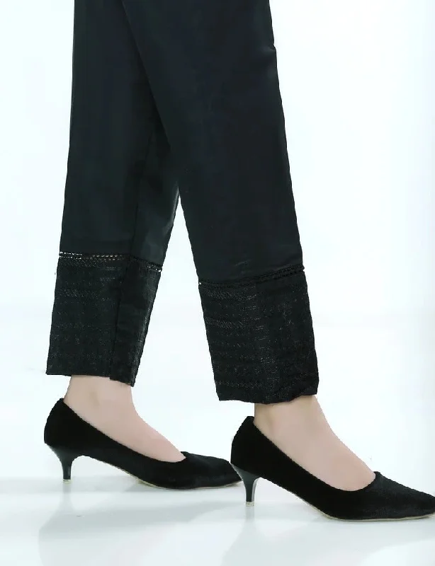 Lakhany 01 Piece Embroidered Stitched Trousers LSM-T-58-Black Trousers Pleated Formal