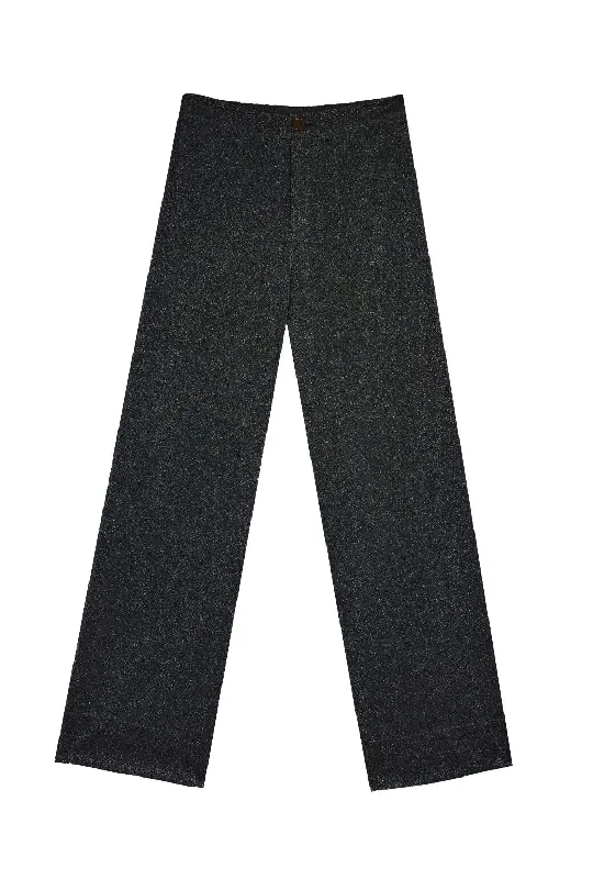 Sparkle Trousers - Black Trousers Flared Retro