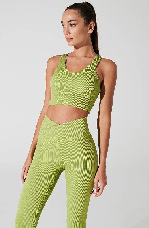 Hydra Ribbed Tank Bra - Green Smoke vintage tank top