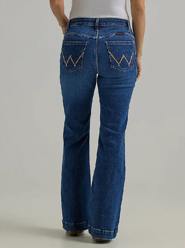 Wrangler Ladies Ultimate Riding Jean Willow Mid-Rise Trouser Parker 112344945 Trousers Capri Summer