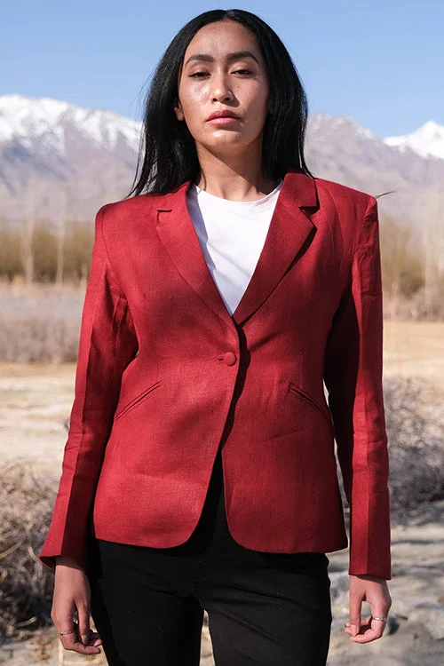 Okhai 'Redberry' Linen Cotton Blazer Women's Premium Blazer