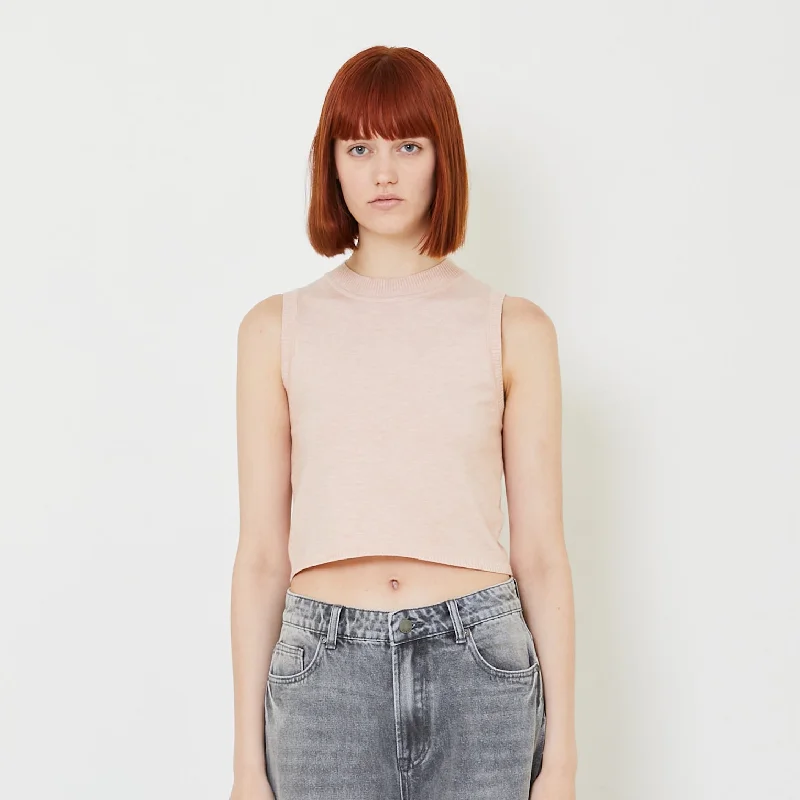 Women Knit Tank Top - Pink - SW2407081B charcoal tank top