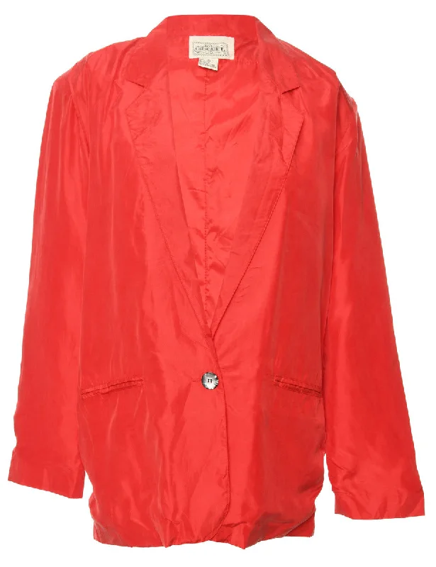 Silk Single Breasted Blazer - M Women's Short Blazer
