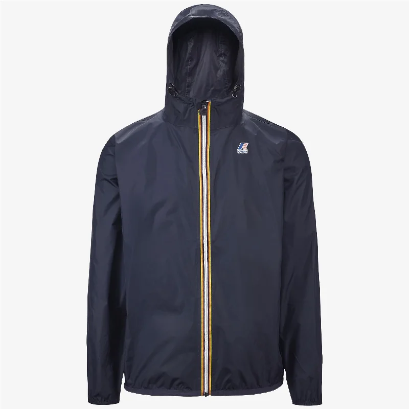 Claude - Unisex Packable Full Zip Waterproof  Rain Jacket in Blue Depht Print Jacket Jacquard Jacket Embroidered Jacket