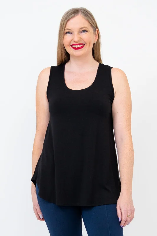 Jazz Tank, Black, Bamboo turquoise tank top