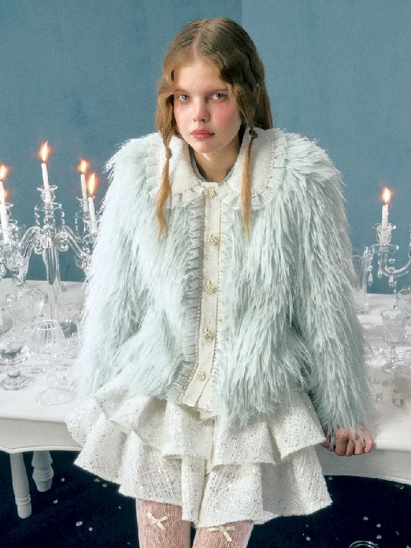 Short section imitation fur coat【s0000004778】 Rayon Velvet Corduroy
