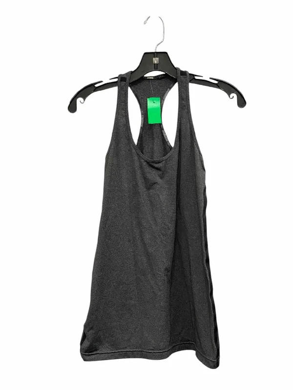 Lululemon Size M Gray Black Stripe Athletic Tank Top lace back tank