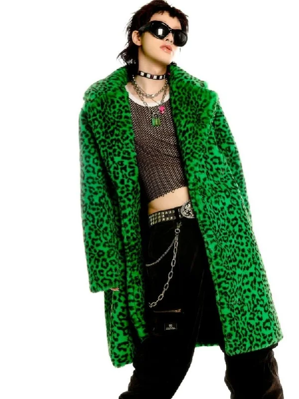 Leopard print long fur coat and hat【s0000004450】 Bolero Crop Top Camisole