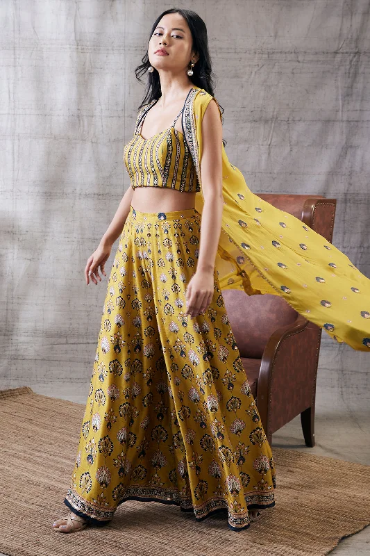 Sarouk Embroidered Co-Ord Set With Jacket Denim Fabric Leather Fabric Suede Fabric