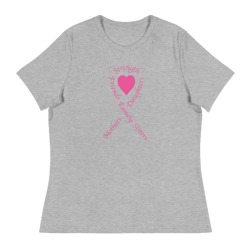 Pink Heart Ribbon Women's Relaxed T-Shirt