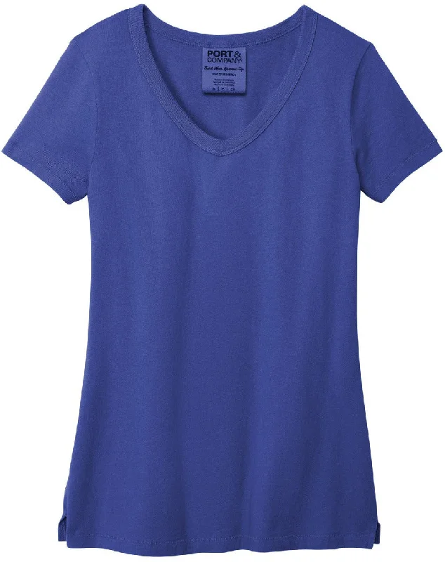 Port & Company Ladies Beach Wash Garment-Dyed V-Neck Tee