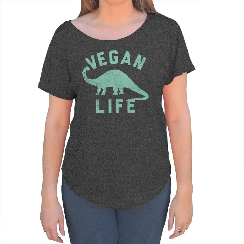 Women's Brontosaurus Vegan Life Scoop Neck T-Shirt