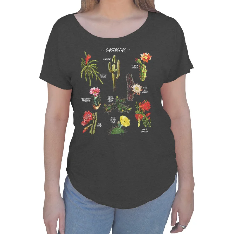 Women's Cactus Botanical Chart Scoop Neck T-Shirt