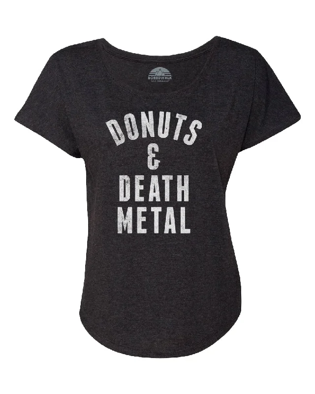 Women's Donuts and Death Metal Scoop Neck T-Shirt