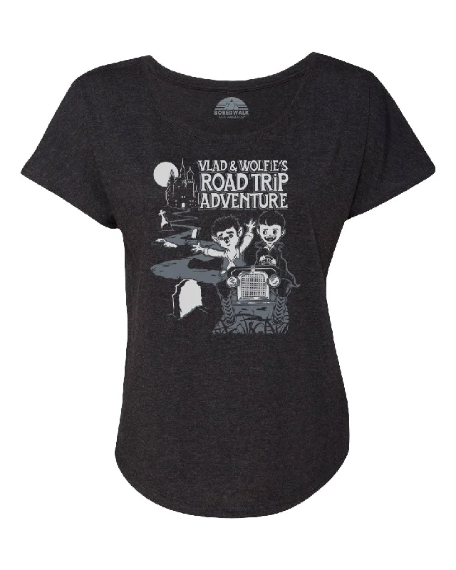 Women's Vlad and Wolfie's Road Trip Adventure Scoop Neck T-Shirt