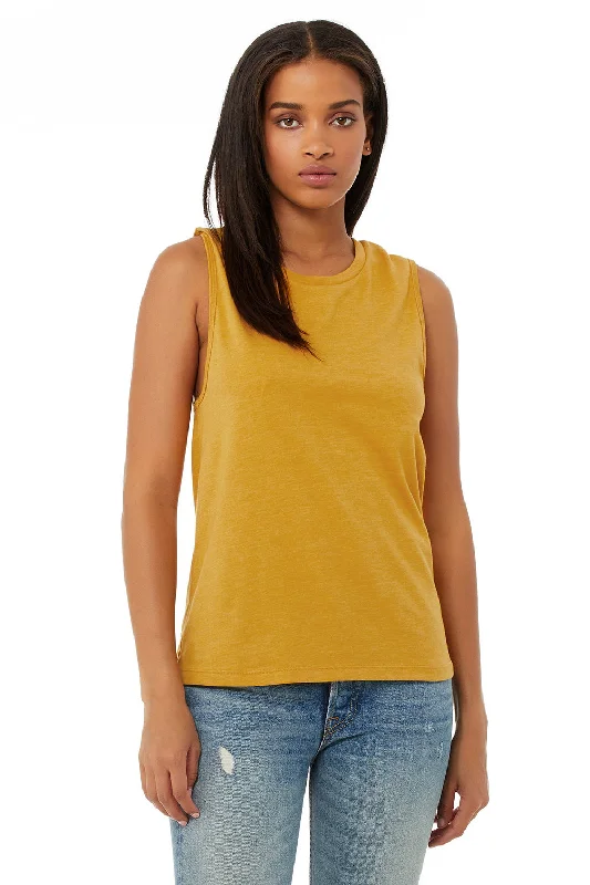 Bella + Canvas Womens Jersey Muscle Tank Top - Heather Mustard Yellow