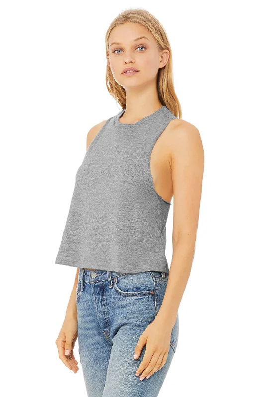 Bella + Canvas Womens Cropped Tank Top - Heather Grey