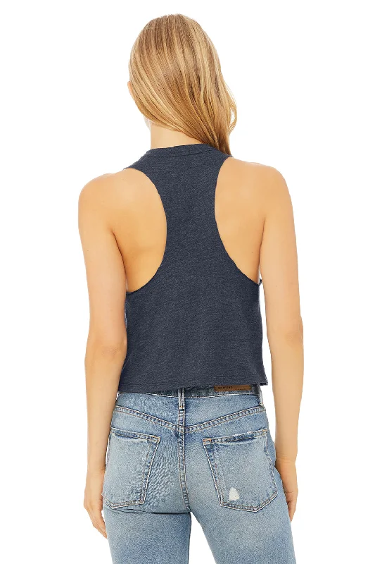 Bella + Canvas Womens Cropped Tank Top - Heather Navy Blue