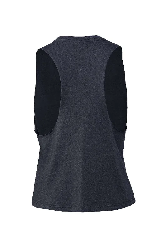 Bella + Canvas Womens Cropped Tank Top - Heather Navy Blue