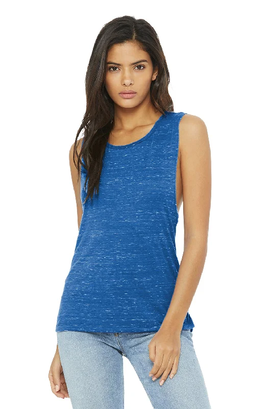 Bella + Canvas Womens Flowy Muscle Tank Top - True Royal Blue Marble