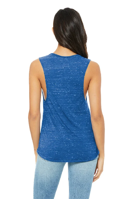 Bella + Canvas Womens Flowy Muscle Tank Top - True Royal Blue Marble