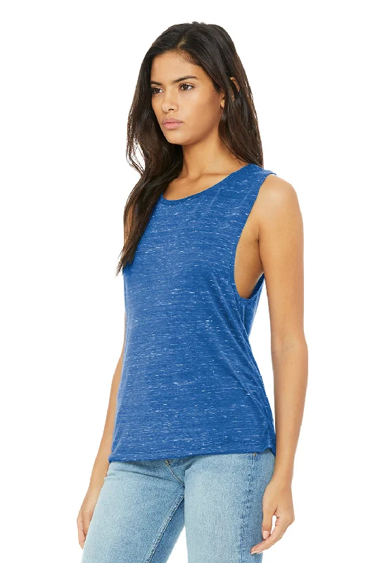 Bella + Canvas Womens Flowy Muscle Tank Top - True Royal Blue Marble