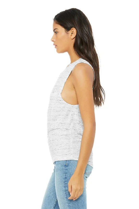 Bella + Canvas Womens Flowy Muscle Tank Top - White Marble