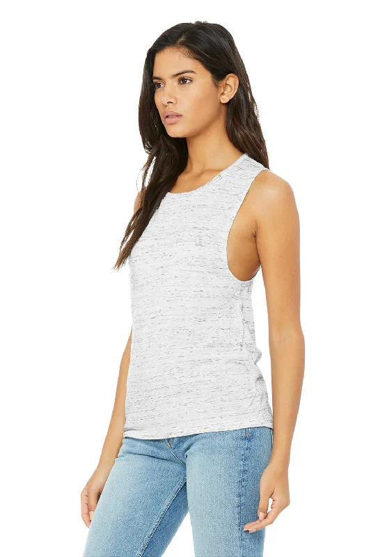 Bella + Canvas Womens Flowy Muscle Tank Top - White Marble