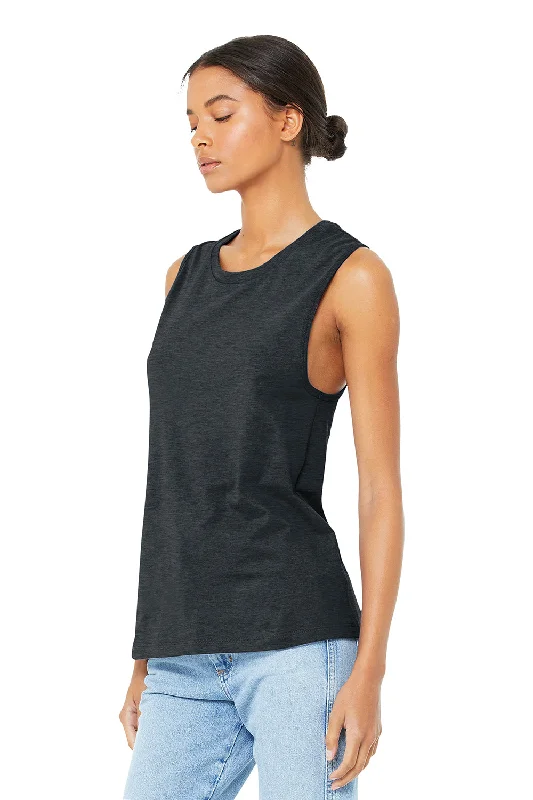 Bella + Canvas Womens Jersey Muscle Tank Top - Heather Dark Grey