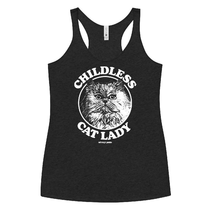 CHILDLESS CAT LADY PERSIAN Women's Racerback Tank