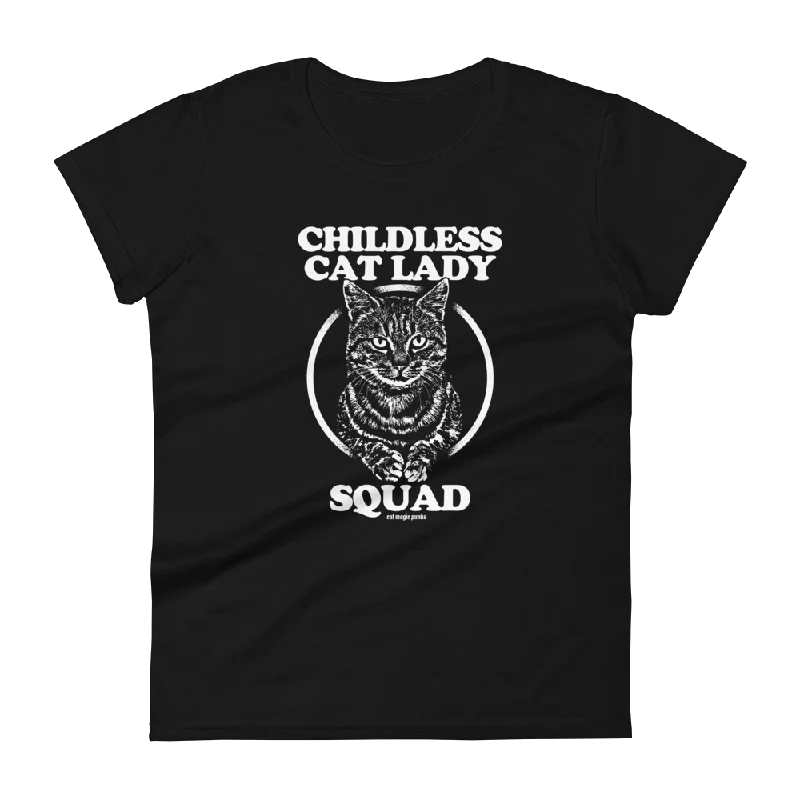 CHILDLESS CAT LADY SQUAD Women's Fitted Shirt