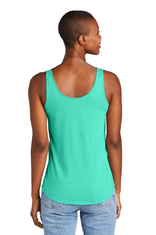 District Womens Perfect Tri Relaxed Tank Top - Heather Aqua Blue