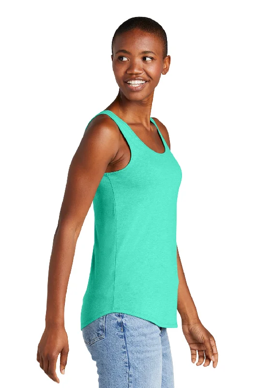 District Womens Perfect Tri Relaxed Tank Top - Heather Aqua Blue