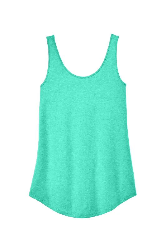 District Womens Perfect Tri Relaxed Tank Top - Heather Aqua Blue