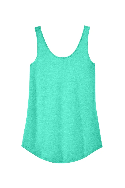 District Womens Perfect Tri Relaxed Tank Top - Heather Aqua Blue