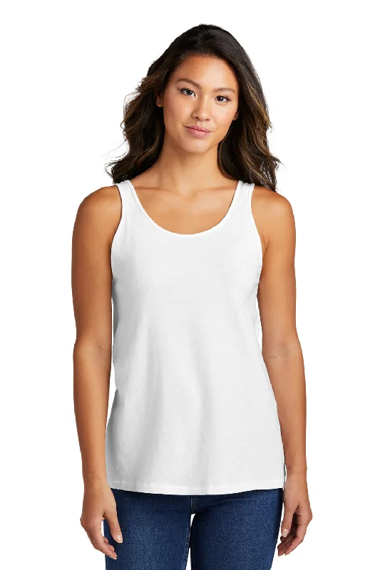 Port & Company Womens Beach Wash Garment Dyed Tank Top - White