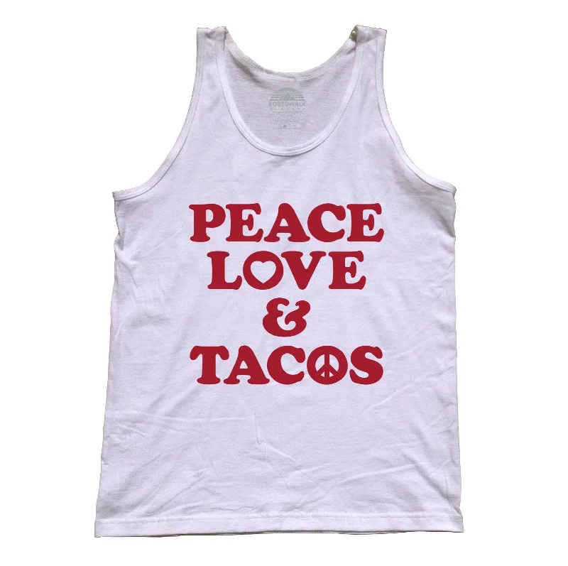 Unisex Peace Love and Tacos Tank Top