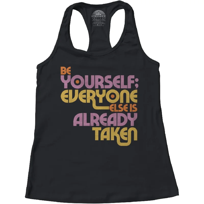 Women's Be Yourself Racerback Tank Top - Oscar Wilde