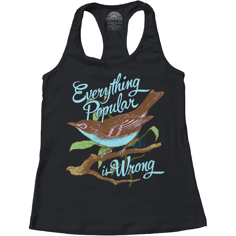 Women's Everything Popular is Wrong Bird Racerback Tank Top