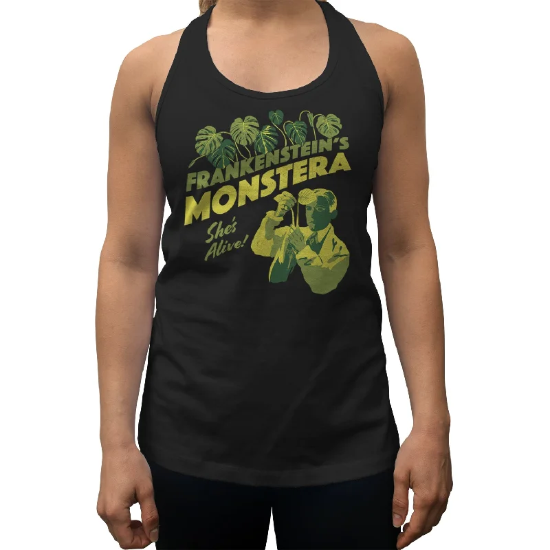 Women's Frankenstein's Monstera Racerback Tank Top