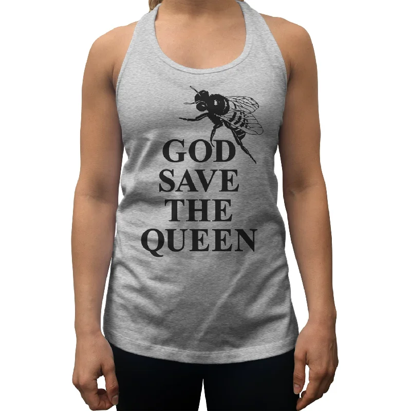 Women's God Save The Queen Bee Racerback Tank Top