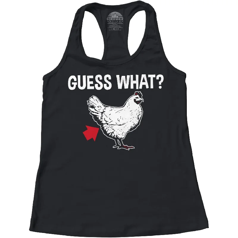 Women's Guess What Chicken Butt Racerback Tank Top