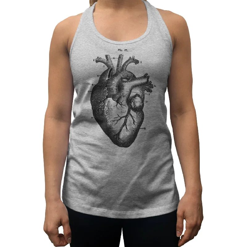 Women's Heart Anatomy Diagram Racerback Tank Top